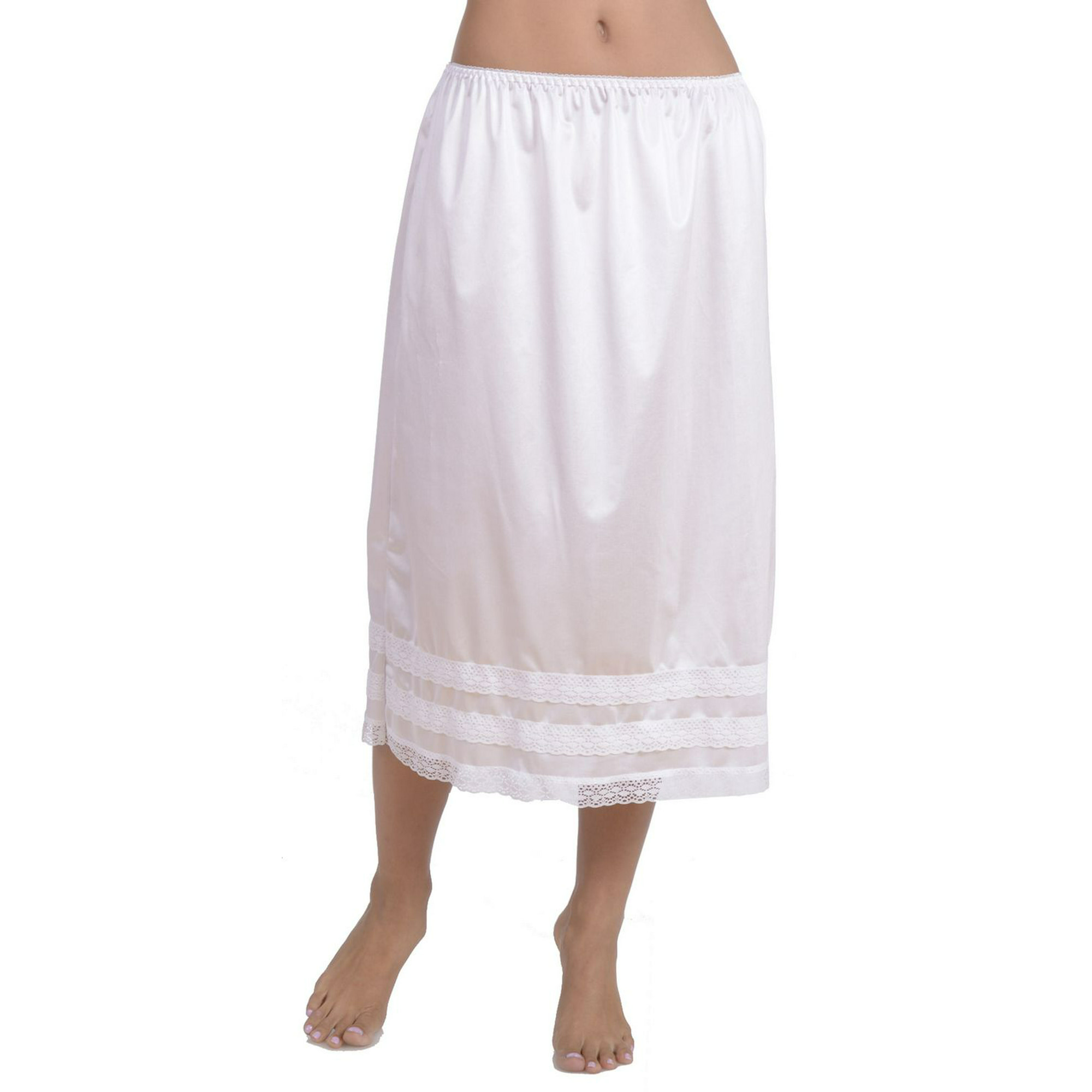 Half Slips for Women Waist Slip Petticoat Underskirt 24 Inch Long Lace Trim  Dress Extender 