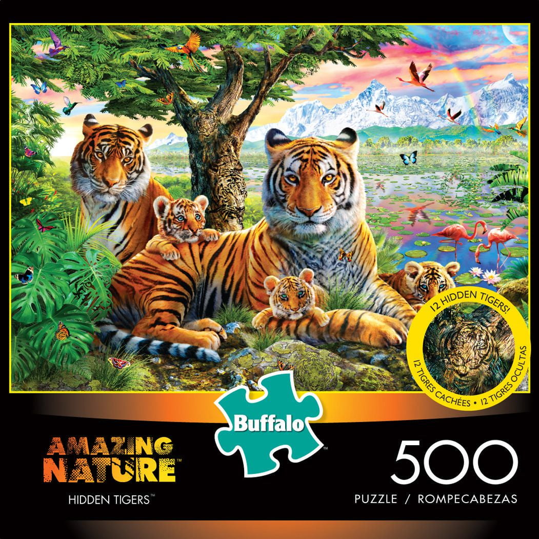 Buffalo Games Amazing Nature Hidden Tigers 500 Piece Jigsaw Puzzle ...