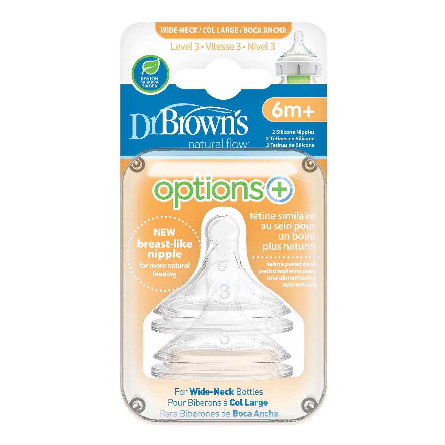Brand - Mama Bear Infant Feeding Wide-Neck Baby Bottle with Slow  Flow Nipple, BPA Free, 9 oz, Pack of 3, Transparent
