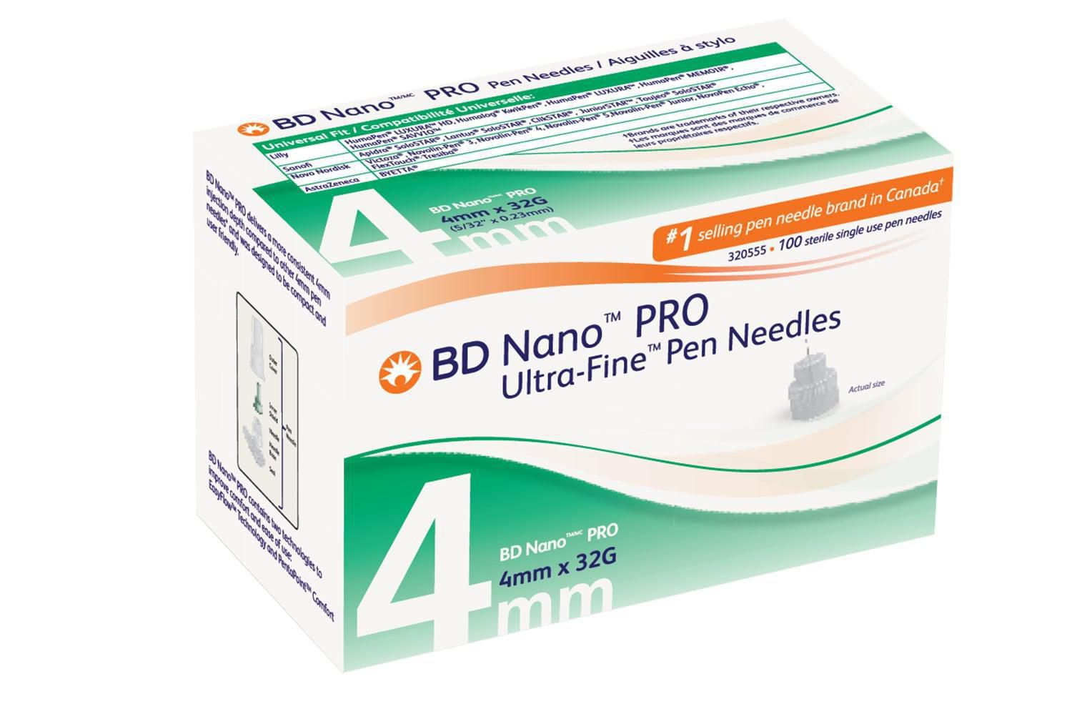 Pharmasave  Shop Online for Health, Beauty, Home & more. BD NANO PRO ULTRA-FINE  PEN NEEDLES 32G 4MM PRO 1200 100S