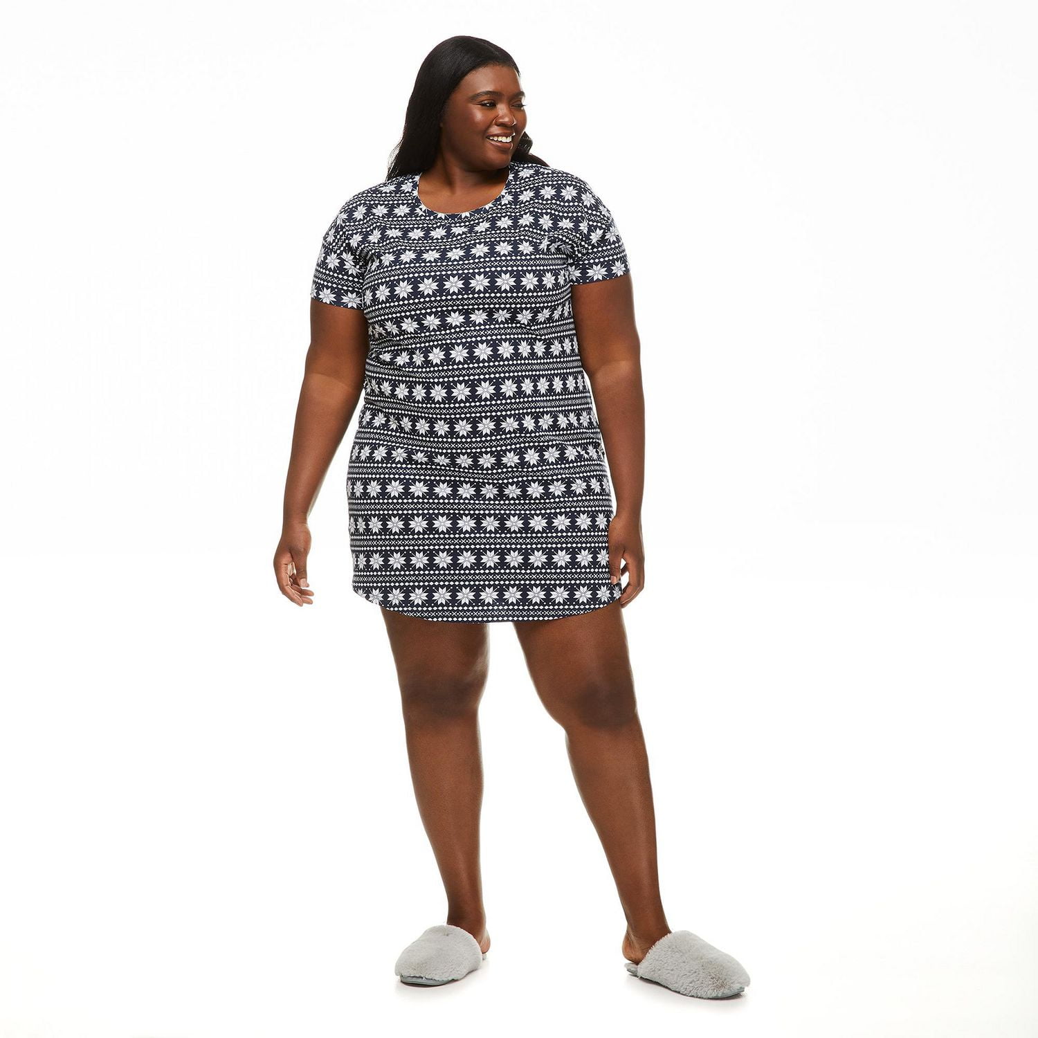 Chemise de nuit à manches courtes George Plus pour femmes