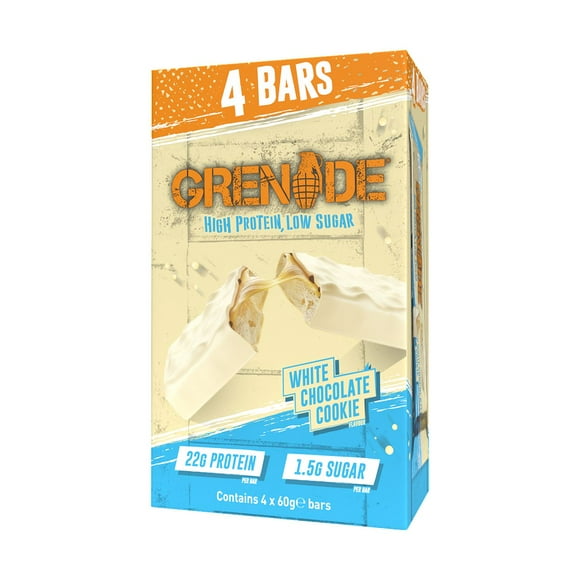 Grenade Barre Protéinée Biscuit au Chocolat Blanc 4 barres de 60g