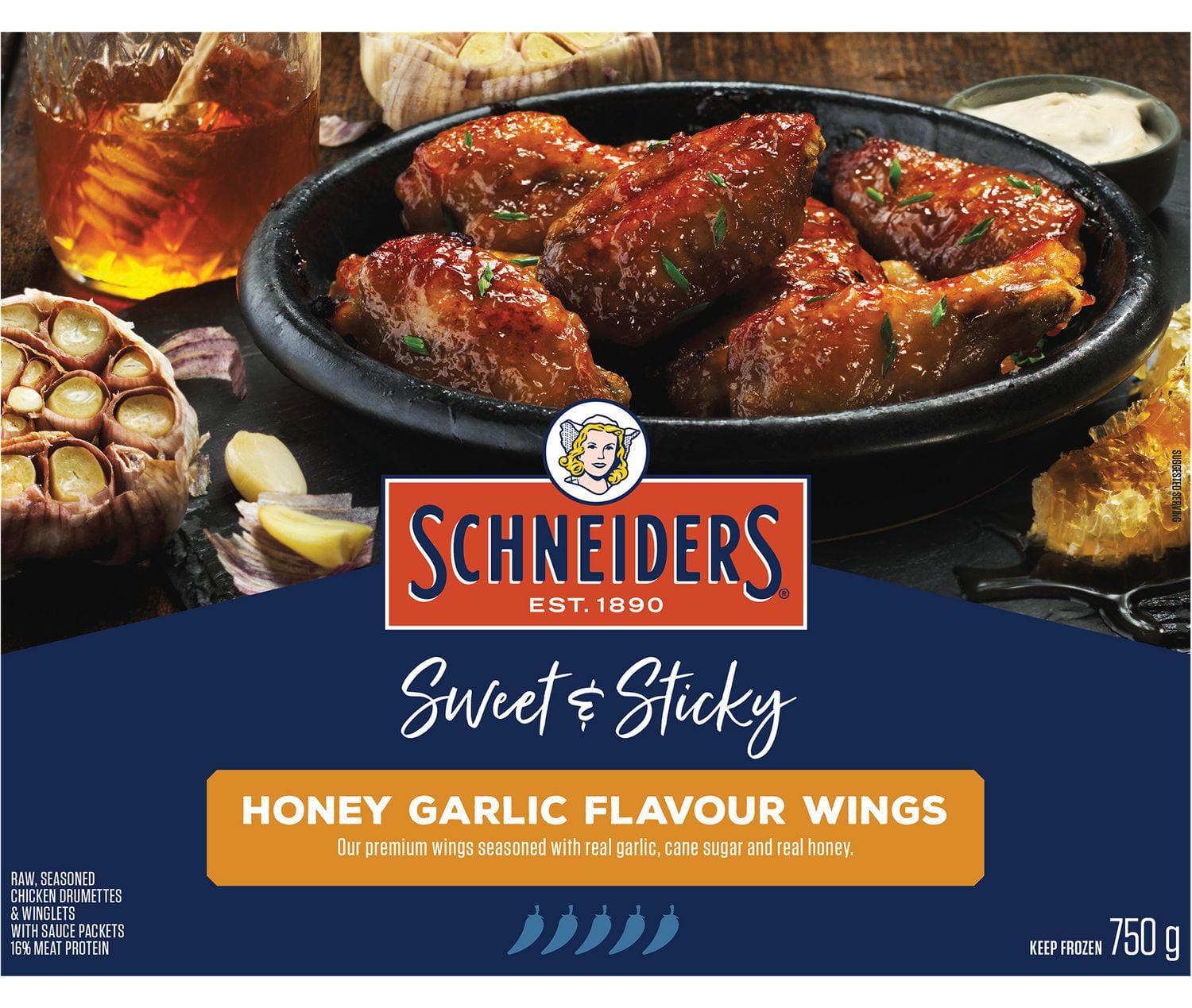 Sweet & Sticky Honey Garlic Flavour Chicken Wings Walmart Canada