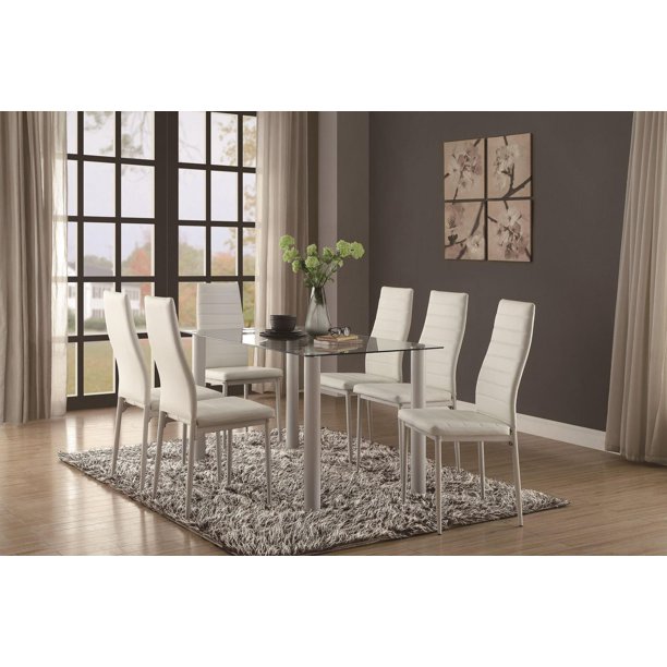 Topline Home Furnishings White 7pc Dining Set Walmart.ca