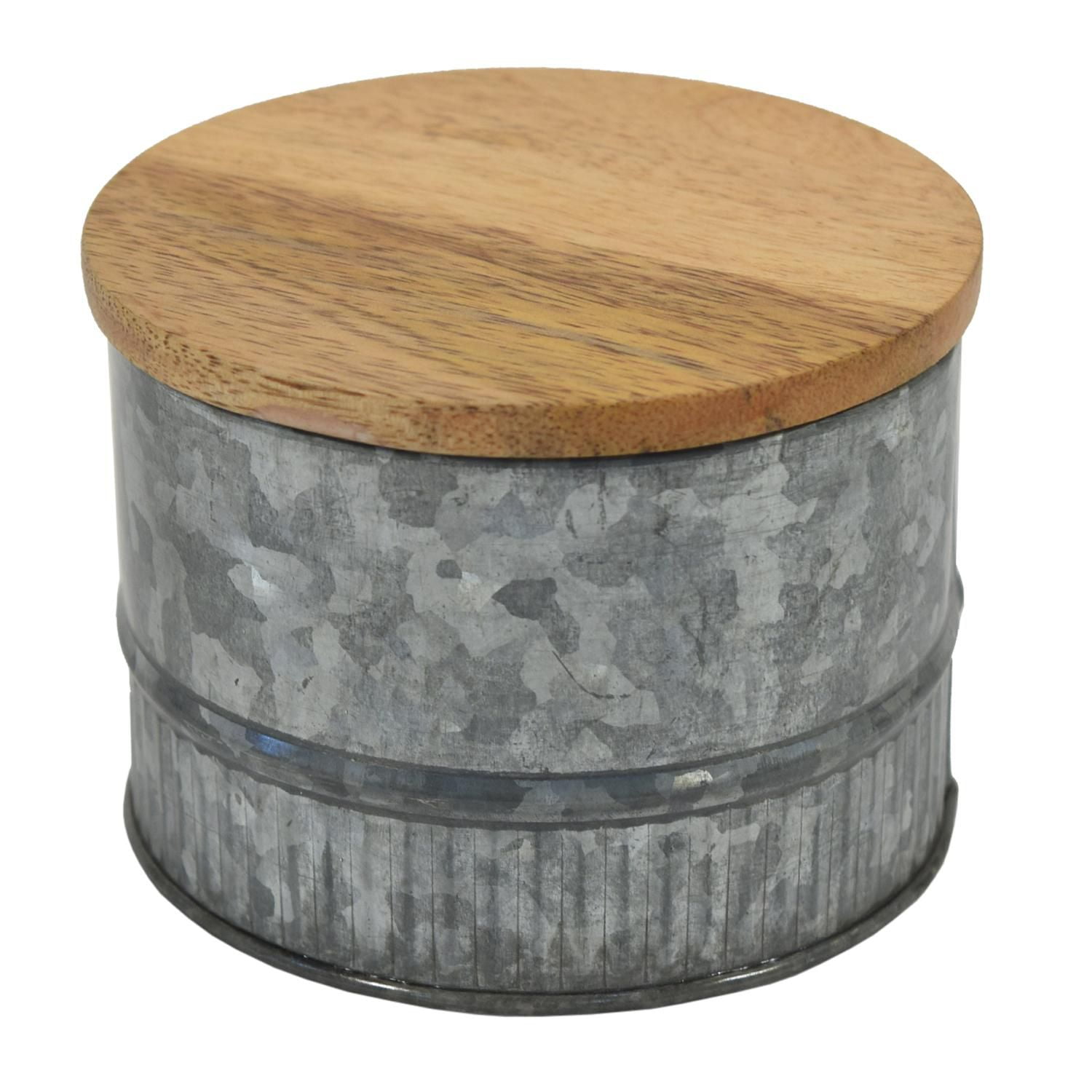 hometrends Medium Galvanized Box with Wood Lid Walmart Canada