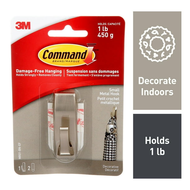 Command™ Decorative Metal Hook MR01-BN-C, Small - Walmart.ca