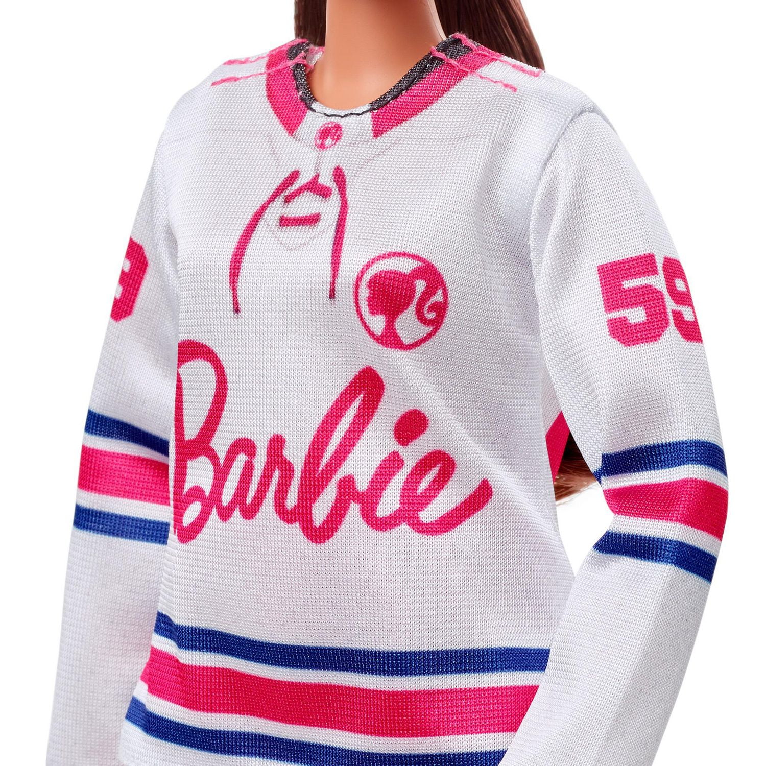 Barbie Winter Sports Hockey Player Brunette Doll, Curvy Shape (12