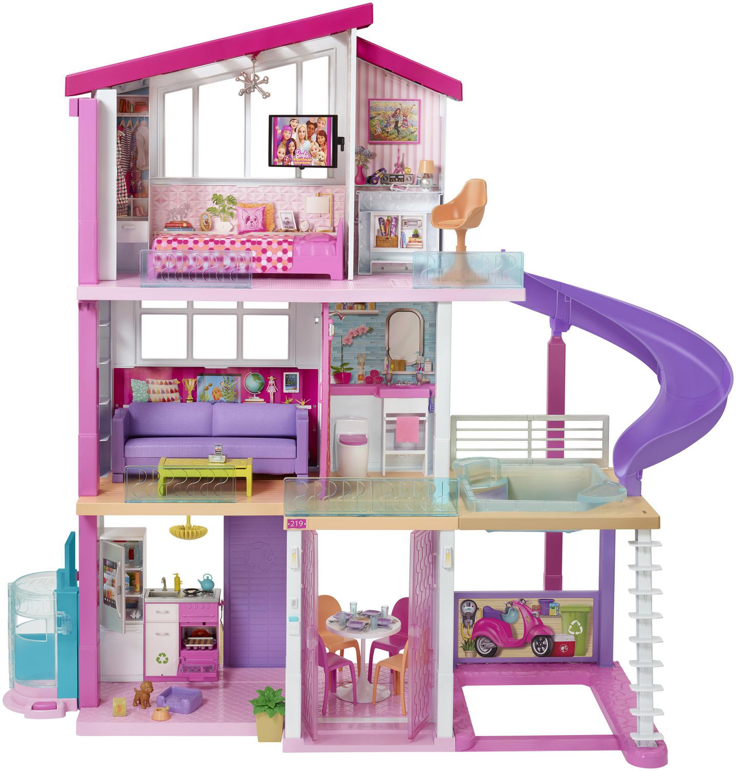 Plastique Lit Superposé Meubles de chambre Ensemble De Lit Pour Poupées Barbie Dollhouse décor 