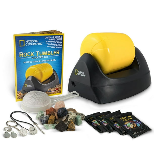 National Geographic Hobby Rock Tumbler Kit – Durable Leak-Proof Rock Polisher with 7-Day Timer – Complete Rock Tumbling Kit – Geology Hobby for Kids