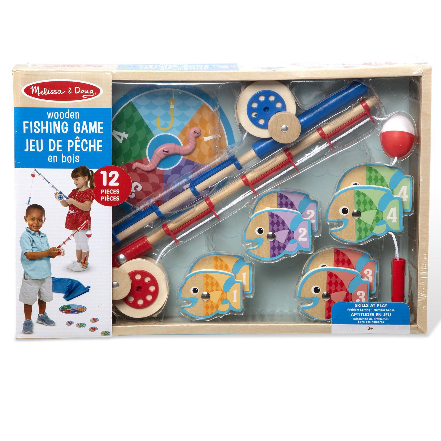 Melissa & Doug 12-Piece Magnetic Fish Wooden Fishing Game with Rods And  Reels