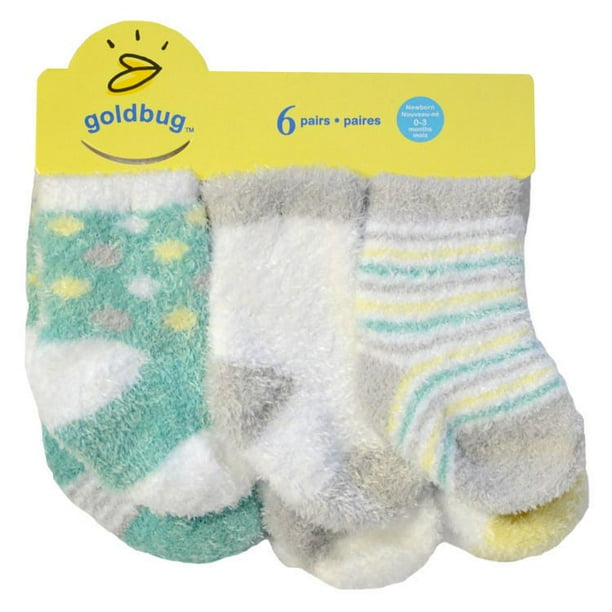 Goldbug Mi-chaussettes pour bébé unisexes, 6 paires