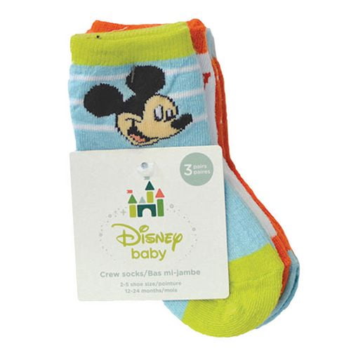 Disney Mickey Mi-chaussettes pour bébé garçon, 3 paires