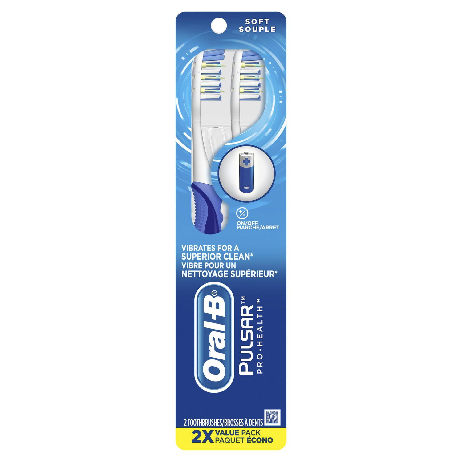 Oral-B Pulsar Pro-Health Battery Powered Toothbrush, 2 ct. SOFT 