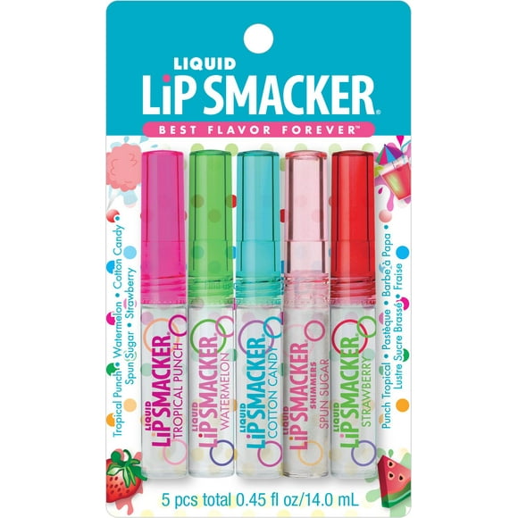 Liquid Lip Gloss Party Pack, Three Lip Smackers and two Shimmer