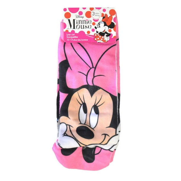 Chaussettes basses pour filles 4G Minnie Mouse de Disney, 3 paires