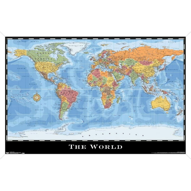 Map - World Wall Poster, 22.375