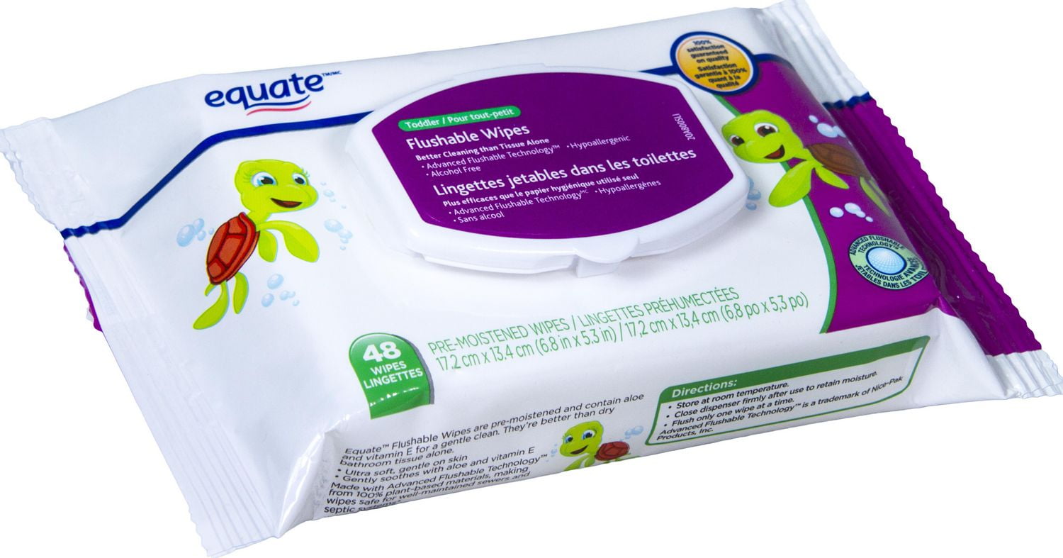 Equate Toddler PreMoistened Flushable Wipes Walmart Canada