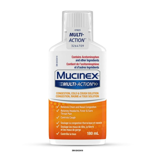 Mucinex Multi Action Liquid Congestion Cold & Cough Solution, Battles