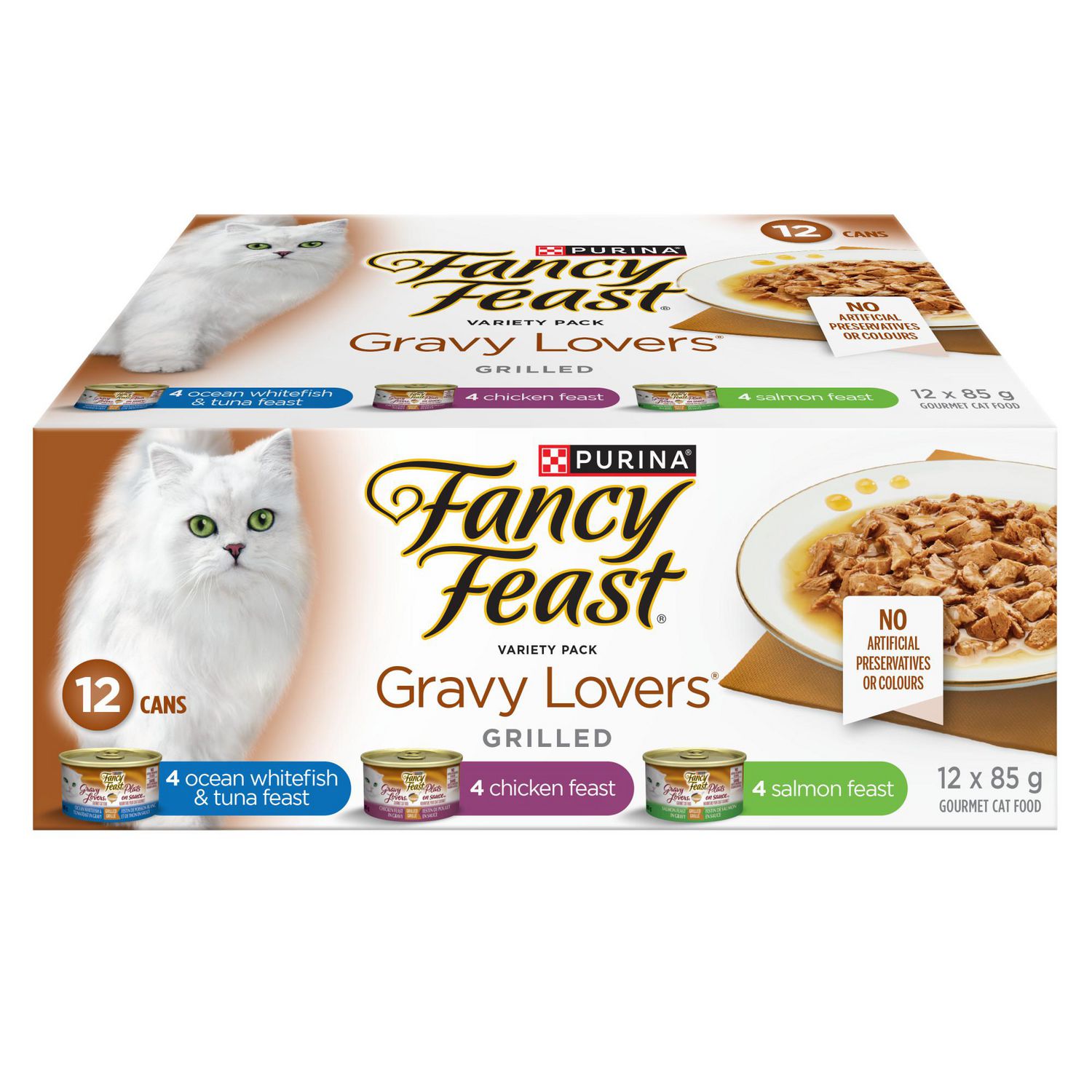 Fancy Feast Gravy Lovers Variety Pack Wet Cat Food 12 X 85g 12 X