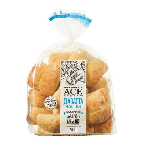 ACE Bakery Ciabatta Pezzetti Duo Italian Artisan Rolls, 10 pieces, 700 g total