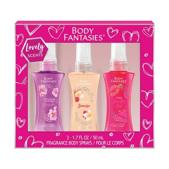 Body Fantasies Pink Trio Fragrance Body Sprays Gift Set