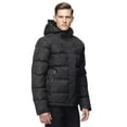 thumbnail image 2 of Dark Black Men's Hooded Puffer Coat, 2 of 6