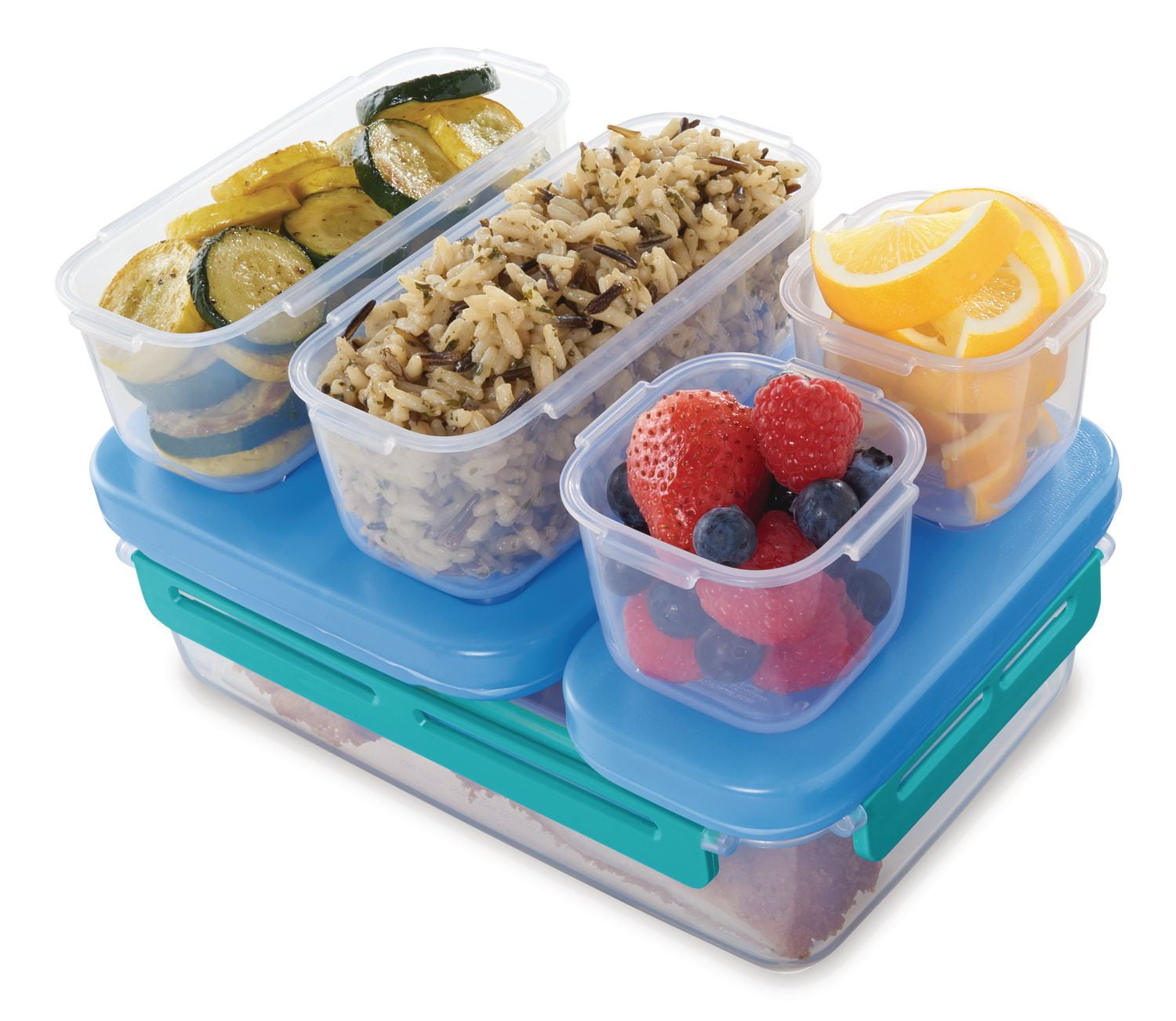 Rubbermaid Lunchblox Leakproof Entrée Lunch Container Kit, Large, Blue