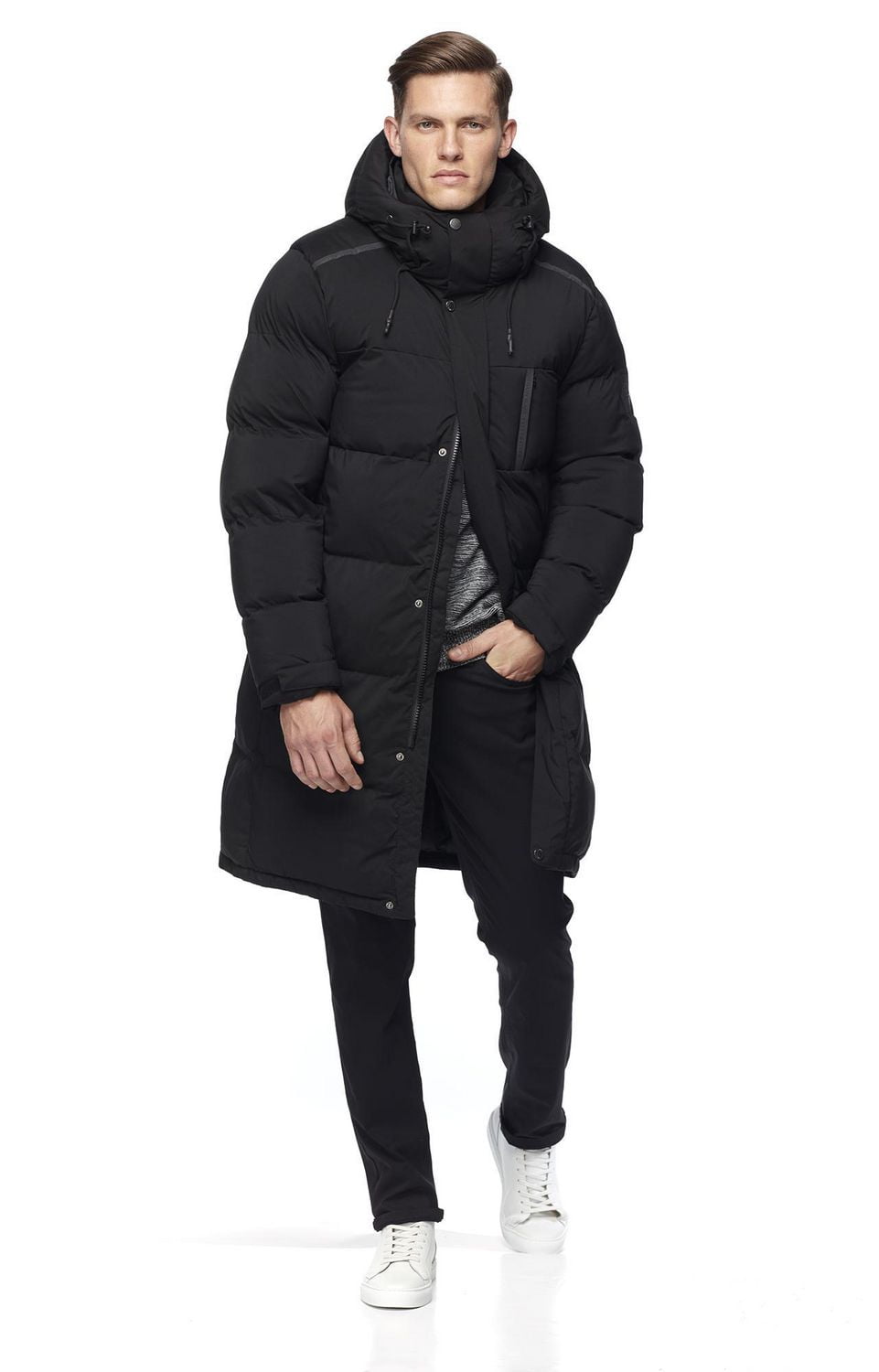 Manteau Urbain Parka Long Dark Black