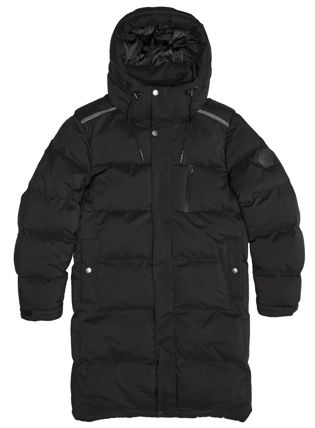Dark Black Men's Long Urban Puffer Parka