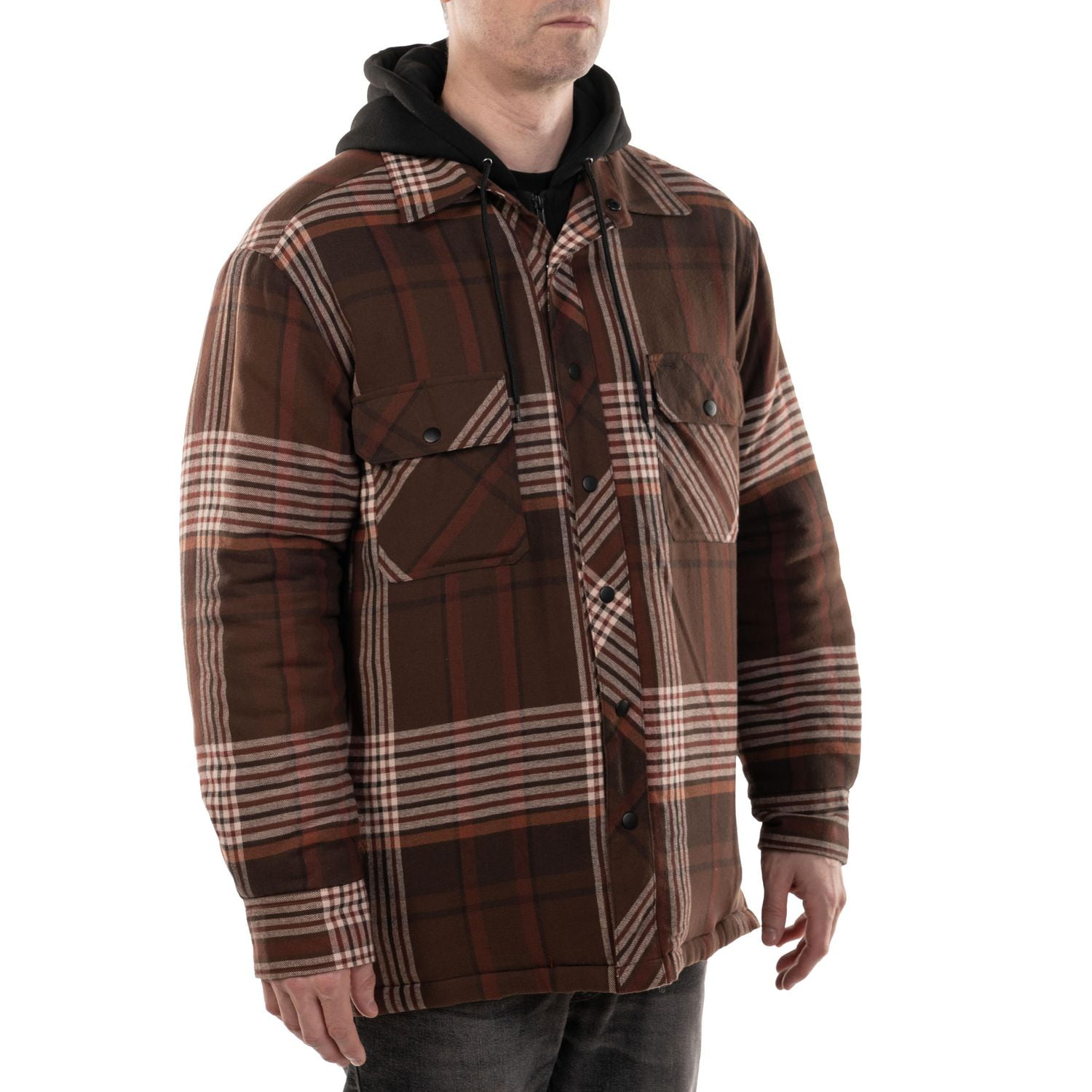 Workload Brown Plaid Quilt-Lined Flannel Shirt Jacket, Sizes M - 2X