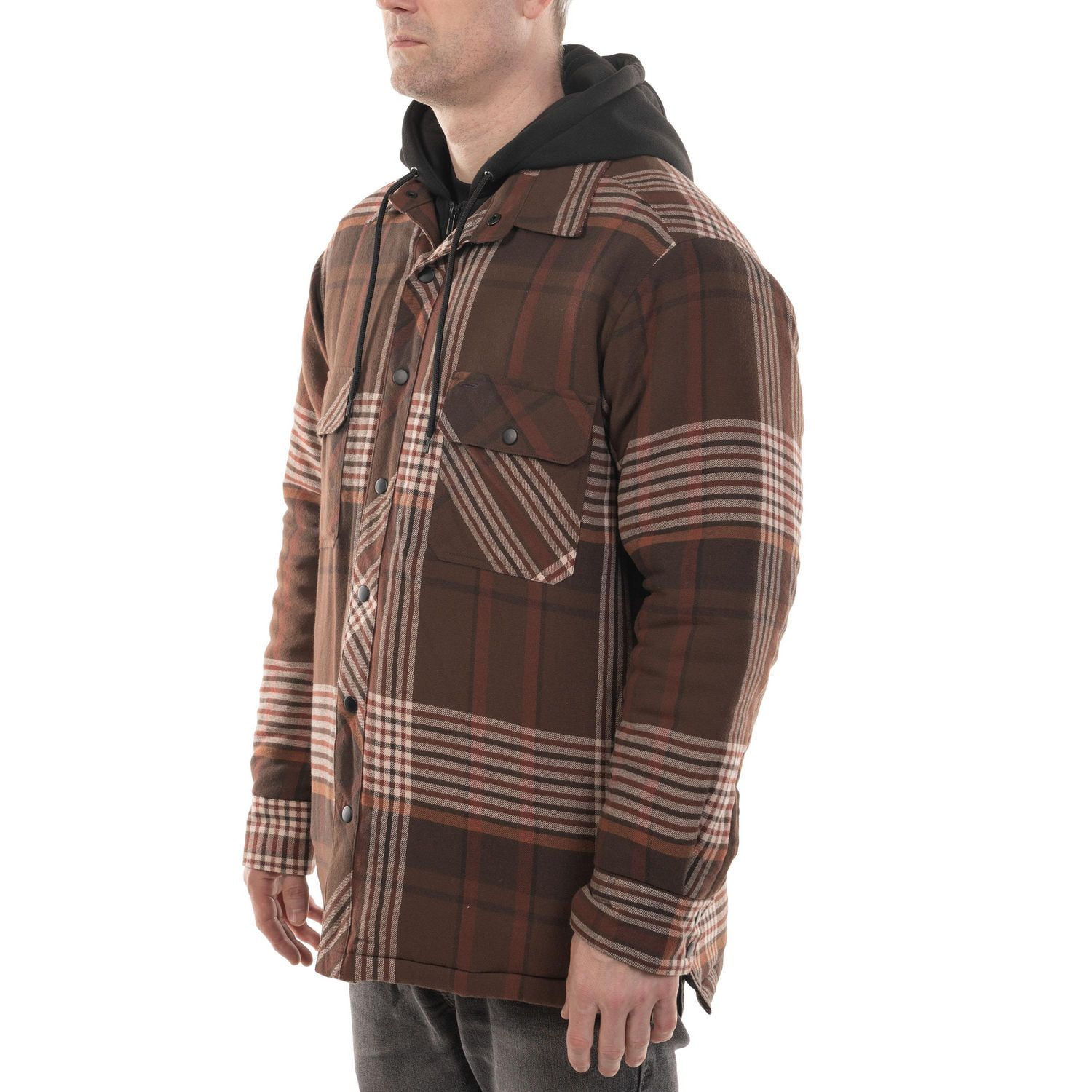 Workload Brown Plaid Quilt-Lined Flannel Shirt Jacket, Sizes M - 2X