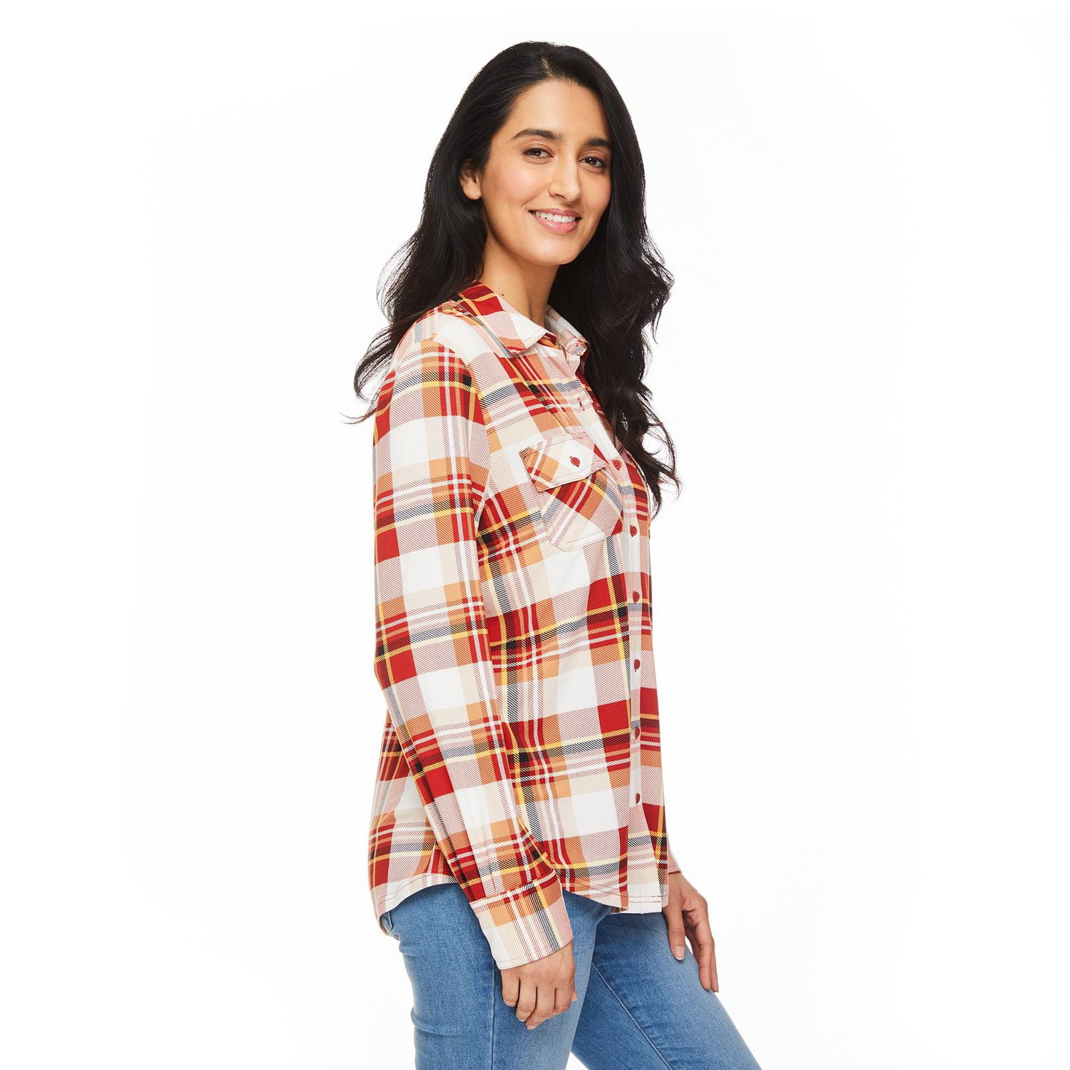 Lucky Brand Women's Yarn Dyed Plaid Multi Shirt, red, XL : :  Clothing, Shoes & Accessories