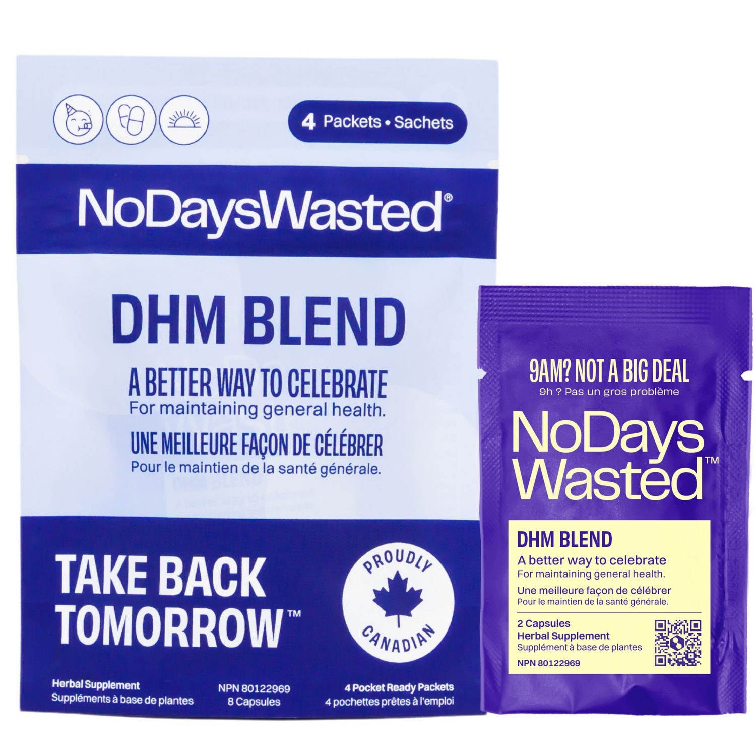No Days Wasted DHM Blend Supplement - Take Back Tomorrow - A Better Way To Celebrate - 8 Capsules
