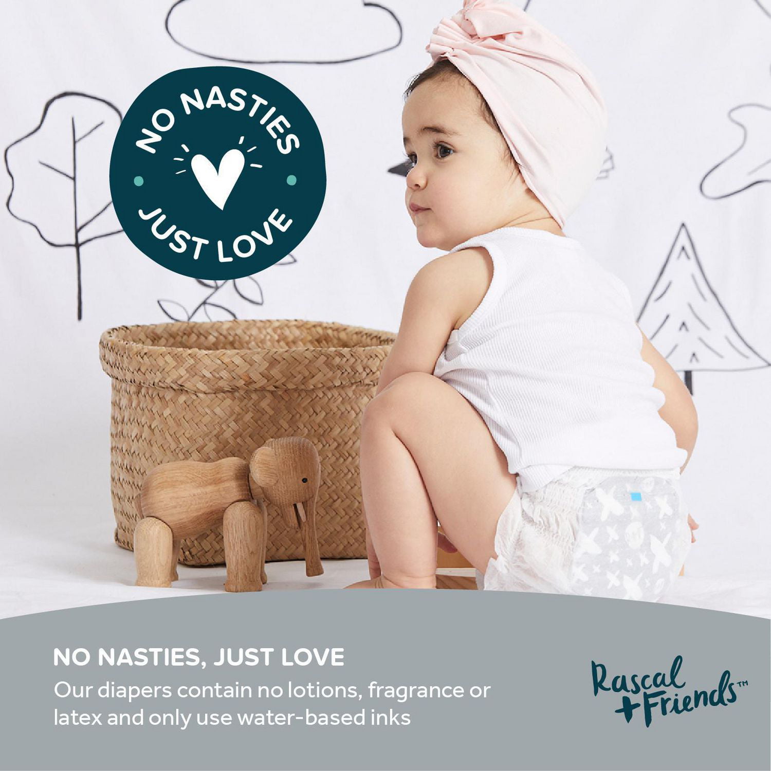 Buy Rascal & Friends Premium Pants Style Baby diapers with easy-tear sides  and double leak guards. 3D core technology and deep pocket absorb upto 12  hours