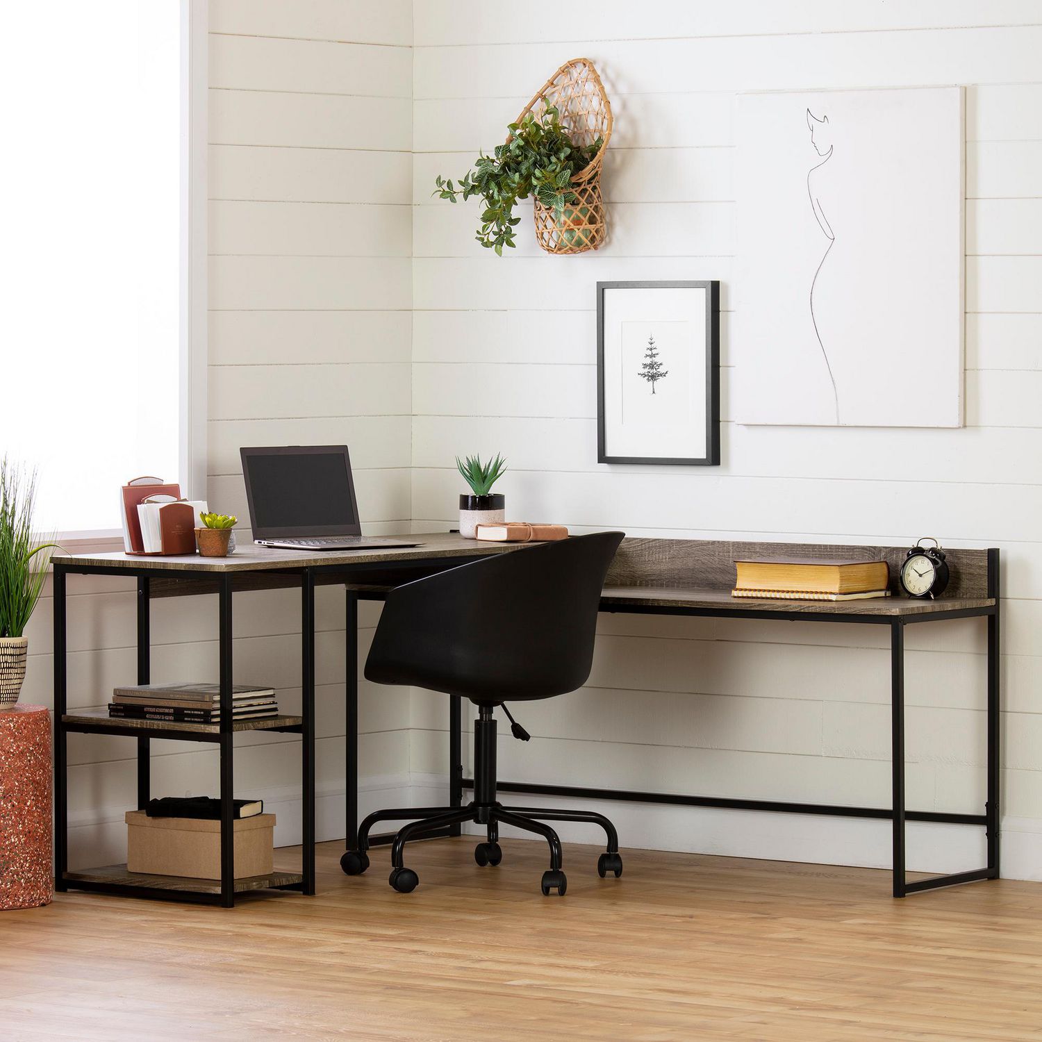 long double desk with drawers