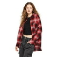thumbnail image 2 of No Boundaries Women's Oversized Flannel Shirt, 2 of 6
