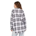 thumbnail image 3 of No Boundaries Women's Oversized Flannel Shirt, 3 of 6