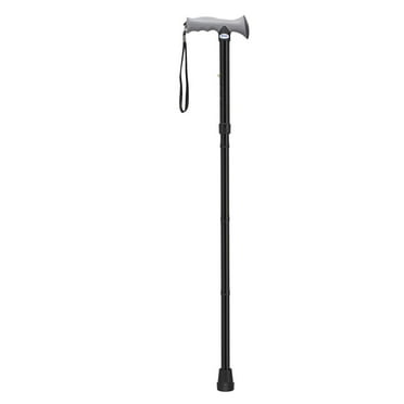 Drive Medical Black Adjustable Lightweight Folding Cane with Gel Hand Grip