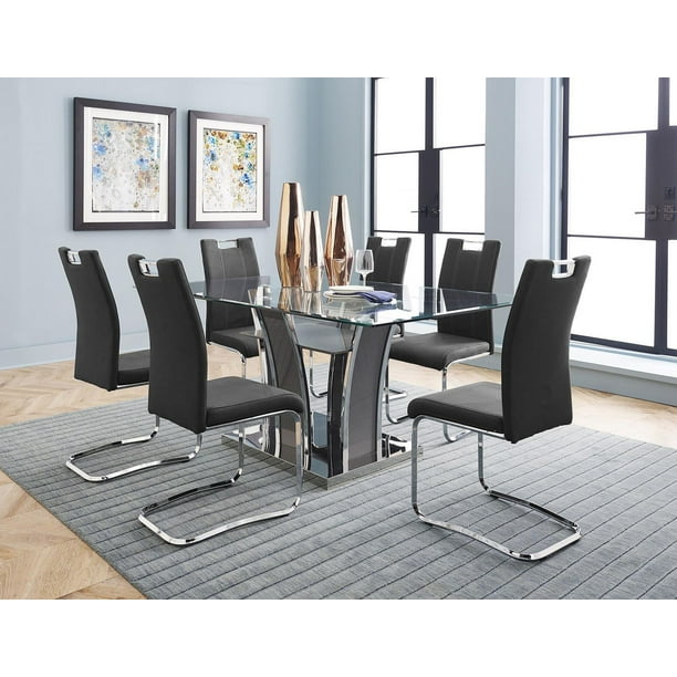 Topline Home Furnishings Glass Top Dining Table Walmart.ca