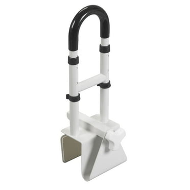 Drive Medical White Adjustable Height Bathtub Grab Bar Safety Rail