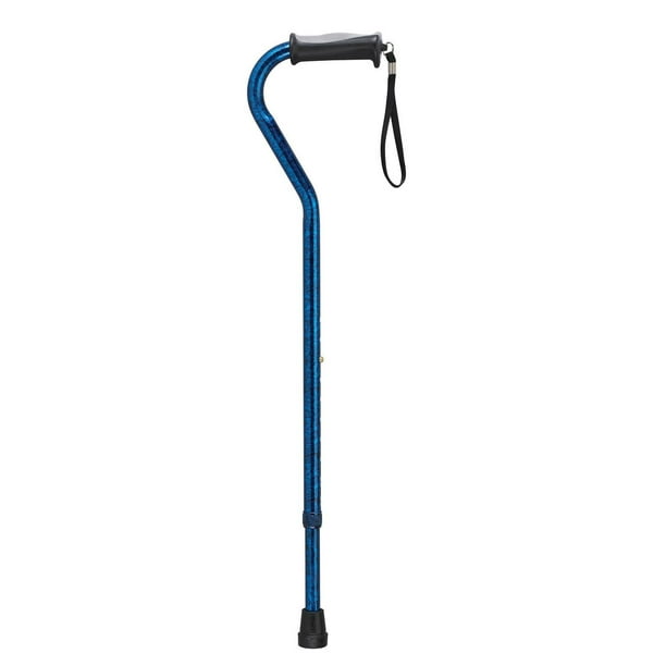 Drive Medical Adjustable Height Offset Handle Cane with Gel Hand Grip, Adjustable Offset Handle Cane