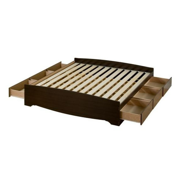 Prepac King Size Platform Storage Bed with 6 Drawers