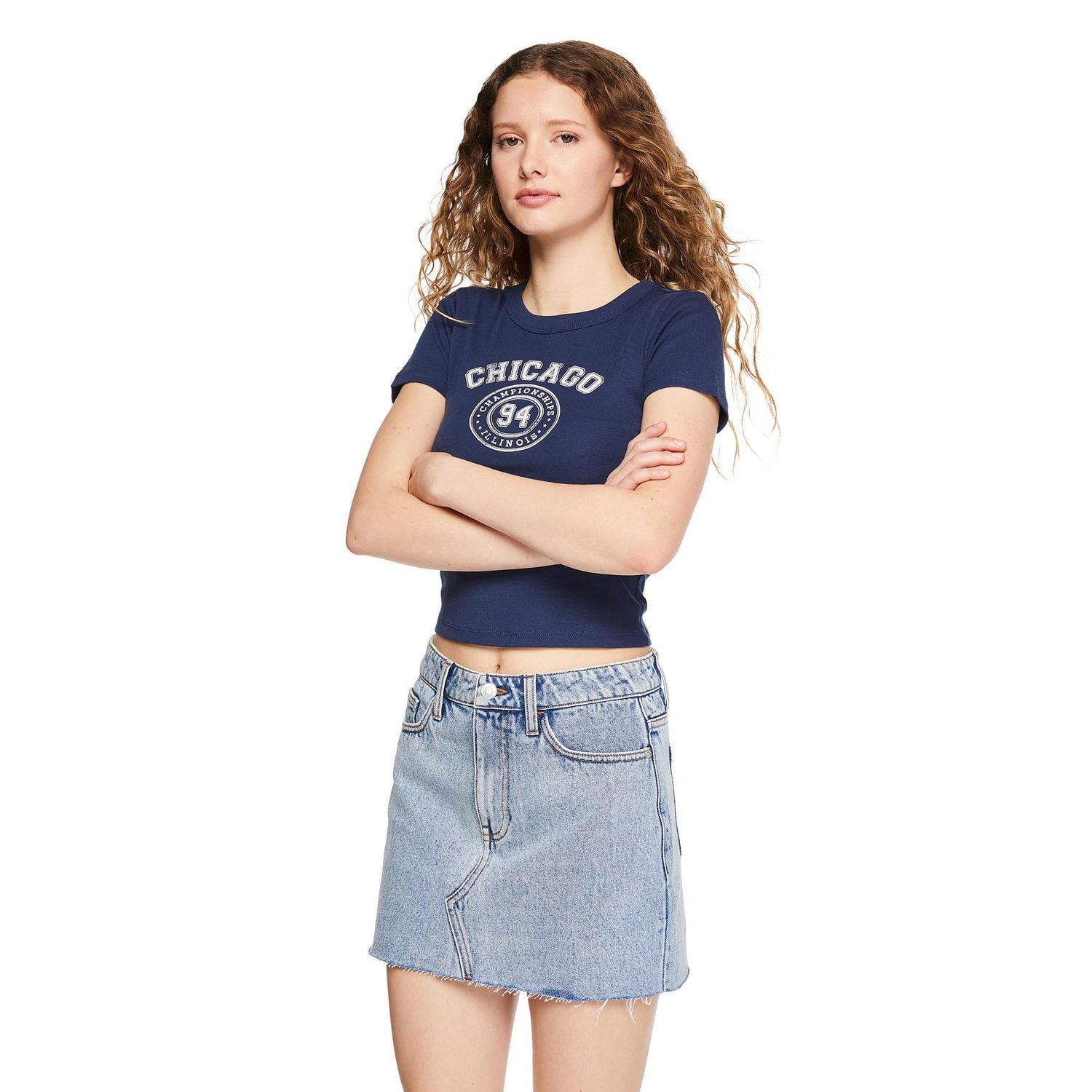 No Boundaries Women's Rib Baby Tee