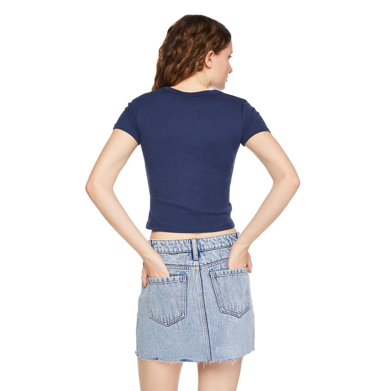 No Boundaries Women's Rib Baby Tee