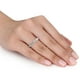 Bague de fiançailles Miabella avec diamants 0,50 ct poids total de coupe princesse en or blanc 10 k – image 4 sur 4
