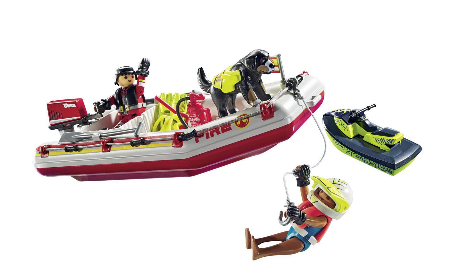 Playmobil Bateau de pompier avec scooter Aqua bateau