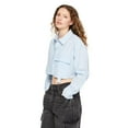 thumbnail image 2 of No Boundaries Women's Crop Button-Up Shirt, 2 of 6