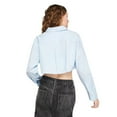 thumbnail image 3 of No Boundaries Women's Crop Button-Up Shirt, 3 of 6
