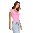 thumbnail image 2 of No Boundaries Women's Baby V-Neckline Tee, 2 of 5