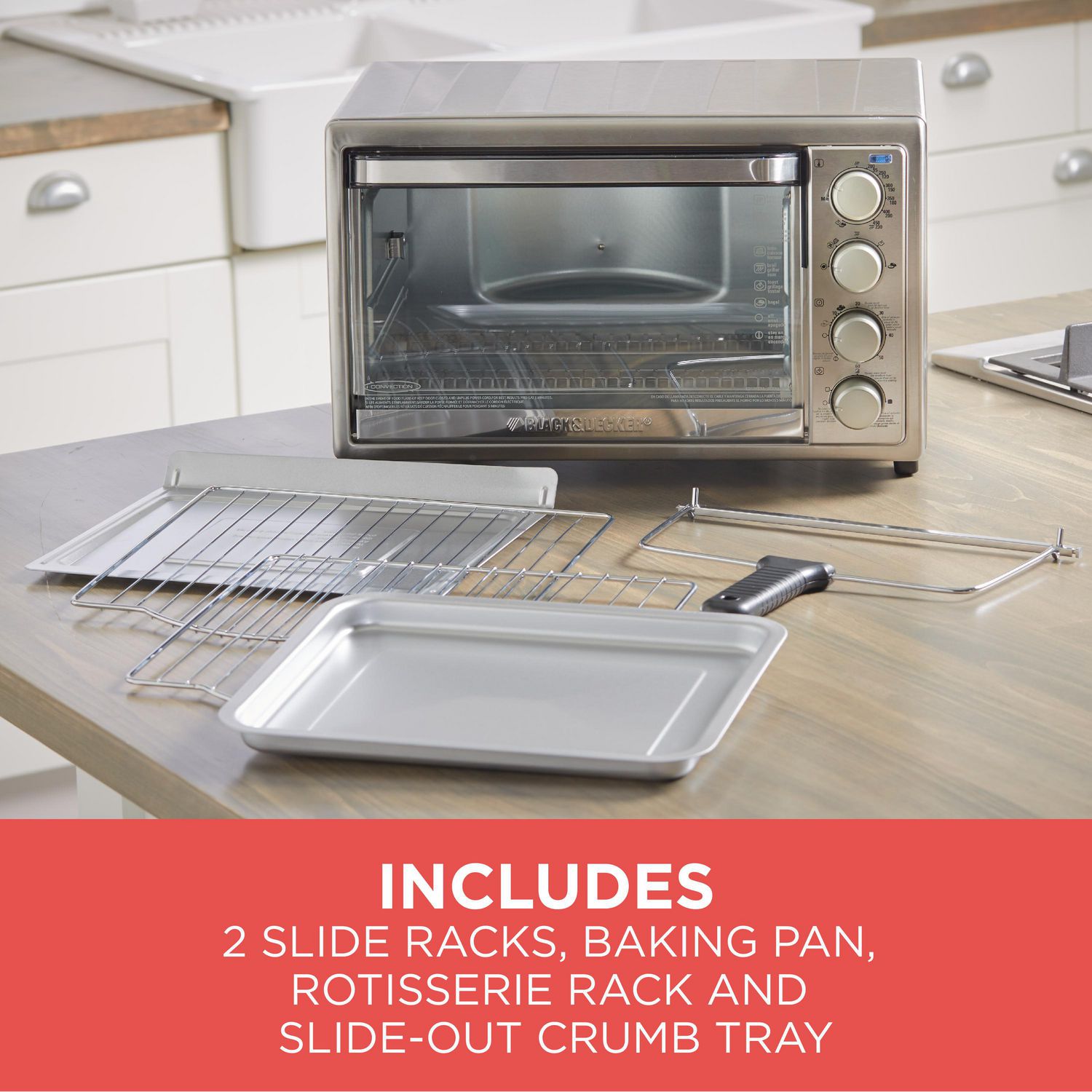 Black Decker Rotisserie Convection Countertop Toaster Oven